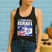 Support Israel I Stand With Israel Us Israel Flag Combined Women's Tank Top thumb 2