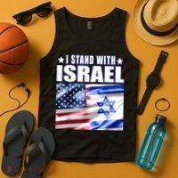 Support Israel I Stand With Israel Us Israel Flag Combined Tank Top thumb 4