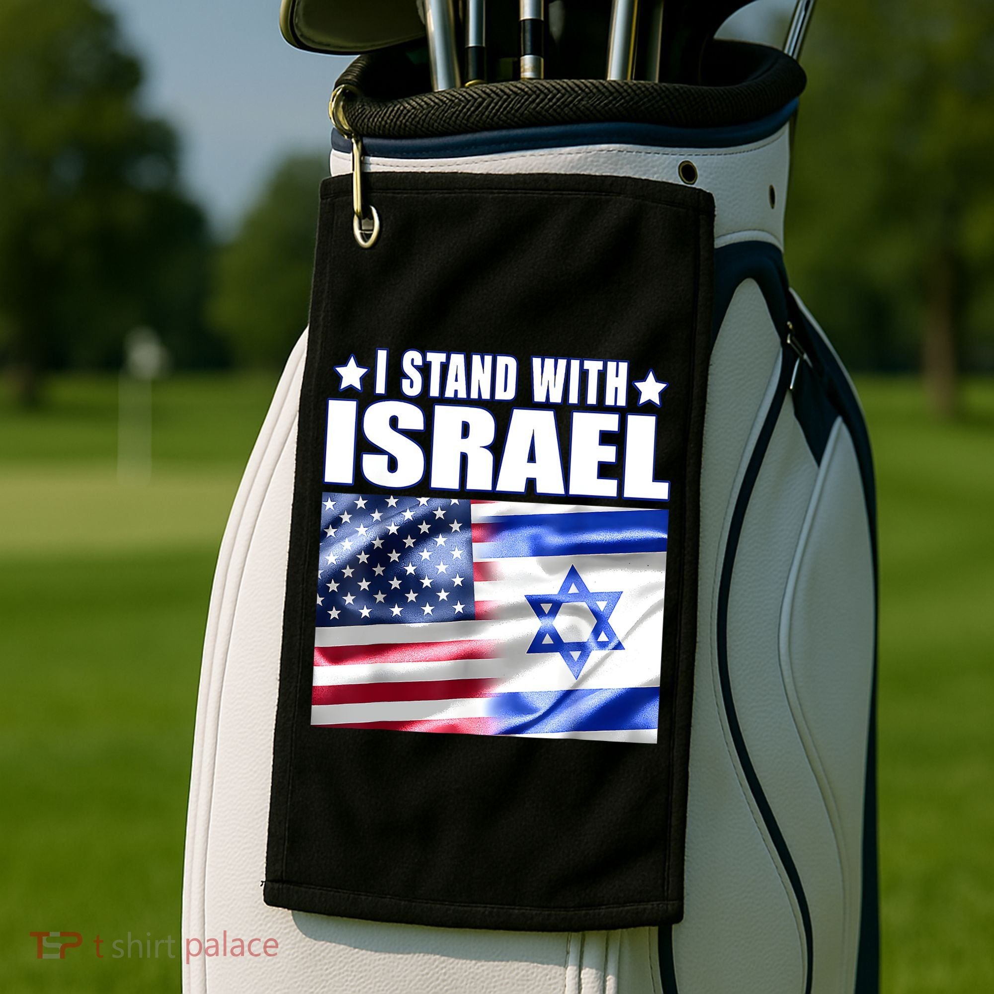 Support Israel I Stand With Israel Us Israel Flag Combined Golf Towel