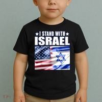 Support Israel I Stand With Israel Us Israel Flag Combined Toddler T-Shirt thumb 2