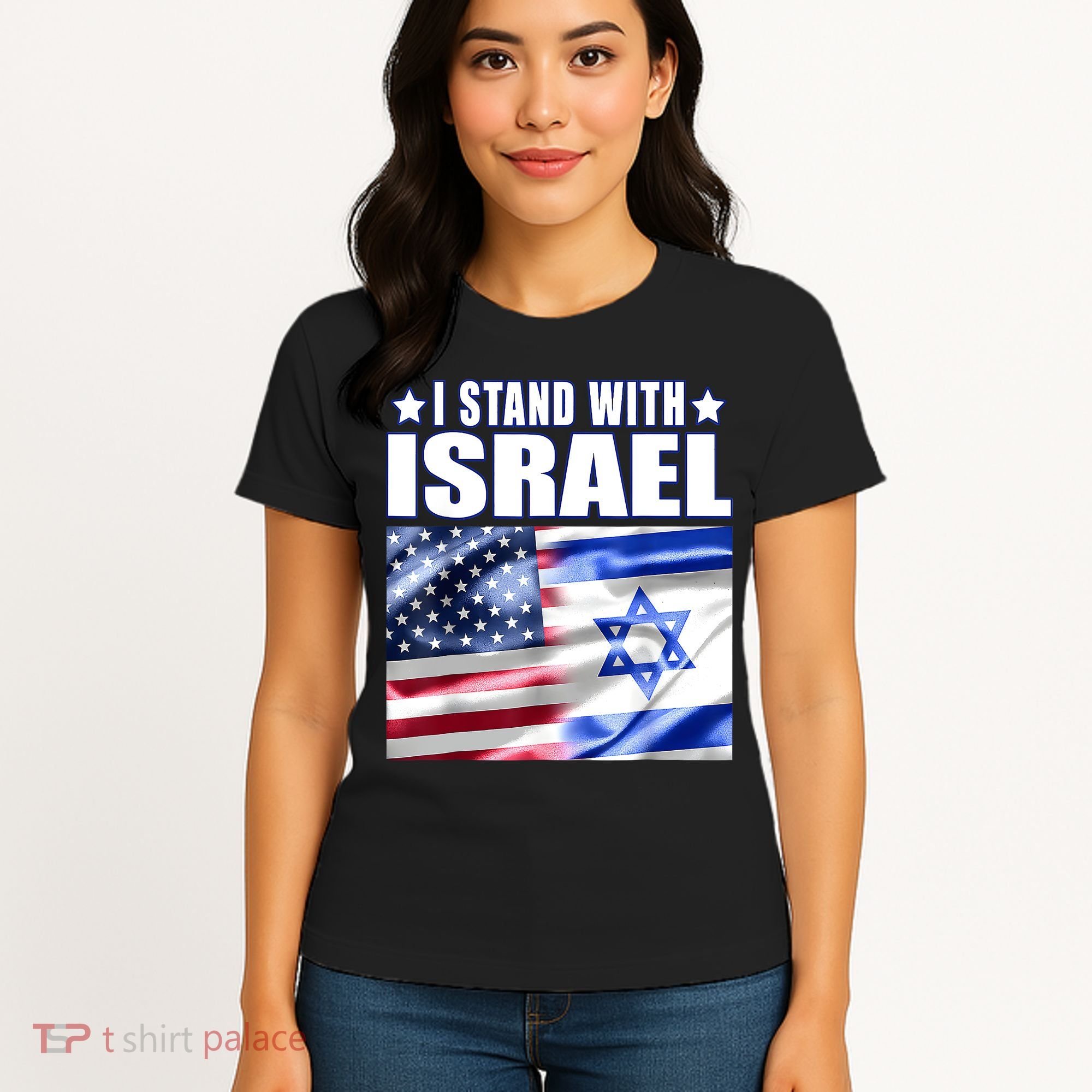 Support Israel I Stand With Israel Us Israel Flag Combined Women's T-Shirt