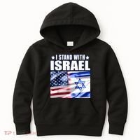 Support Israel I Stand With Israel Us Israel Flag Combined Kids Hoodie thumb 0