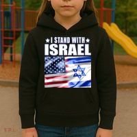 Support Israel I Stand With Israel Us Israel Flag Combined Kids Hoodie thumb 3