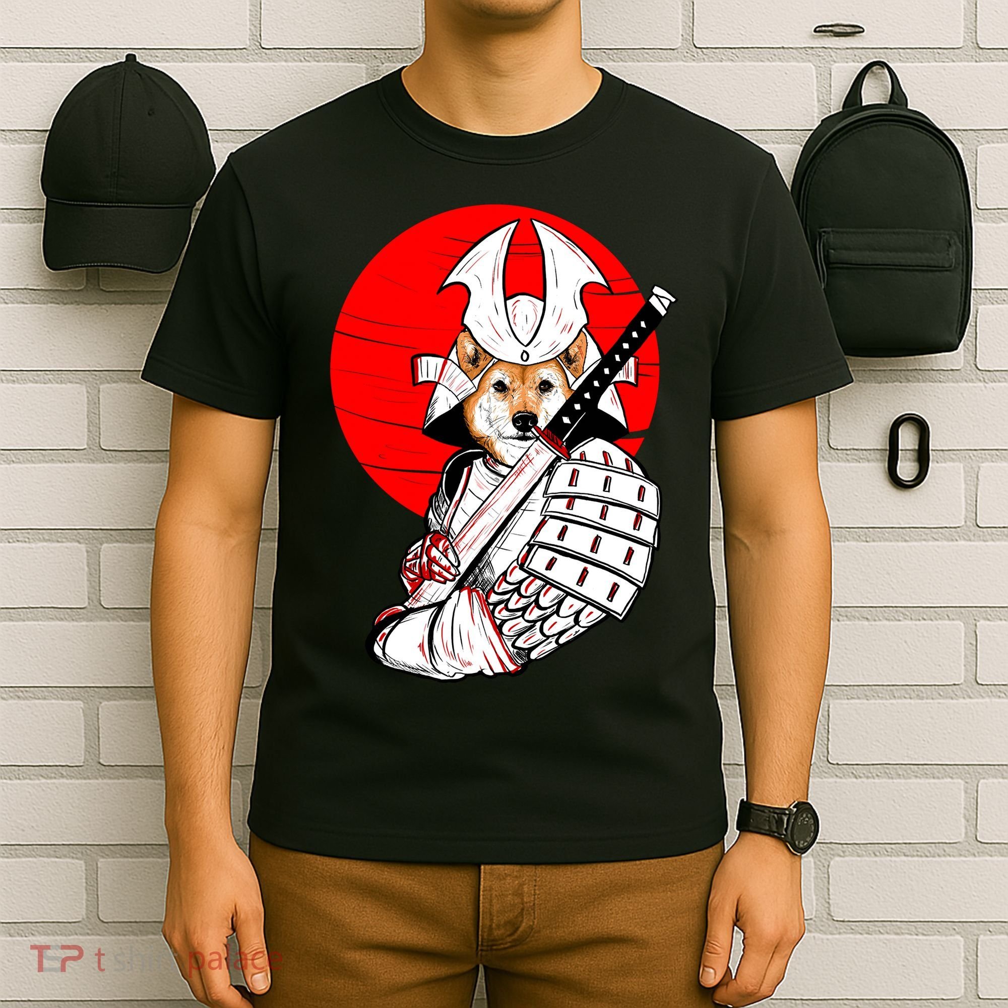 Shiba Inu Japanese Samurai Katana - Funny Dog Meme Anime  T-Shirt