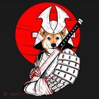 Shiba Inu Japanese Samurai Katana - Funny Dog Meme Anime  T-Shirt thumb 7