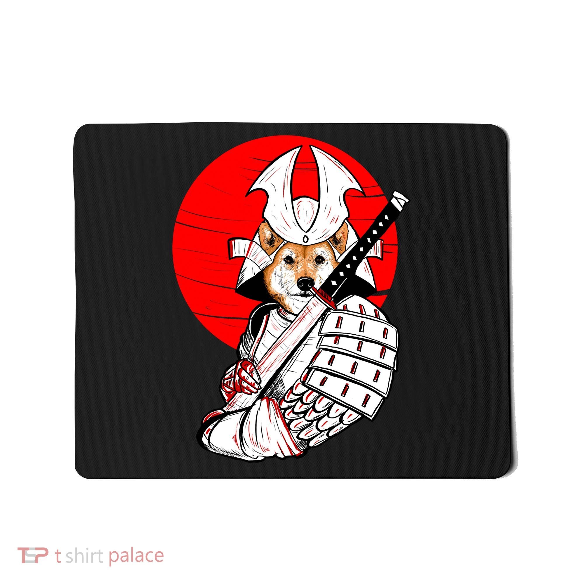 Shiba Inu Japanese Samurai Katana - Funny Dog Meme Anime  Mousepad