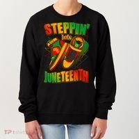 Steppin Into Juneteenth Sneaker Gym Shoes Celebrate Juneteenth Women's Sweatshirt thumb 0