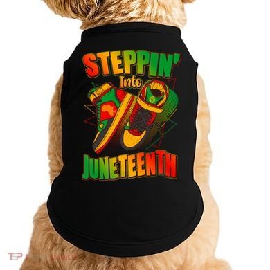 Steppin Into Juneteenth Sneaker Gym Shoes Celebrate Juneteenth Doggie Tank