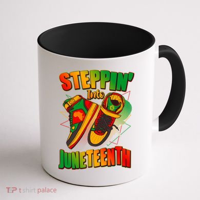 Steppin Into Juneteenth Sneaker Gym Shoes Celebrate Juneteenth Coffee Mug back