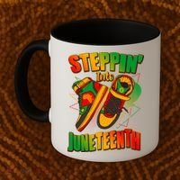 Steppin Into Juneteenth Sneaker Gym Shoes Celebrate Juneteenth Coffee Mug thumb 2