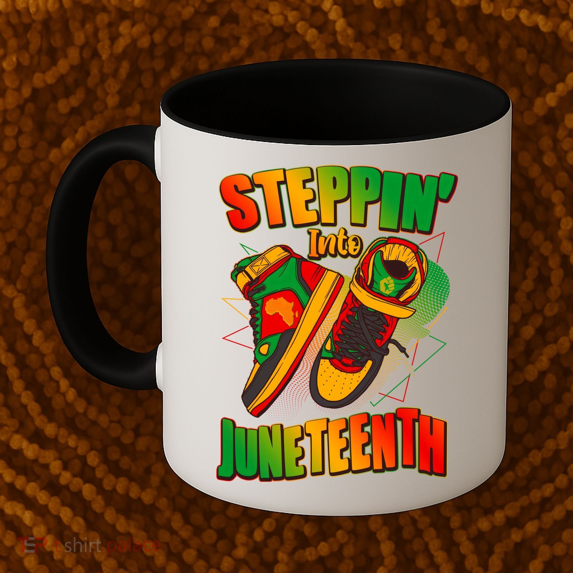 Steppin Into Juneteenth Sneaker Gym Shoes Celebrate Juneteenth Coffee Mug