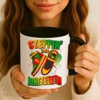 Steppin Into Juneteenth Sneaker Gym Shoes Celebrate Juneteenth Coffee Mug thumb 3