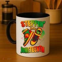 Steppin Into Juneteenth Sneaker Gym Shoes Celebrate Juneteenth Coffee Mug thumb 4
