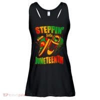 Steppin Into Juneteenth Sneaker Gym Shoes Celebrate Juneteenth Ladies Essential Flowy Tank thumb 0