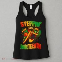 Steppin Into Juneteenth Sneaker Gym Shoes Celebrate Juneteenth Women's Tank Top thumb 3
