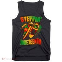Steppin Into Juneteenth Sneaker Gym Shoes Celebrate Juneteenth Tank Top thumb 0