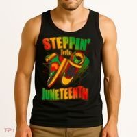 Steppin Into Juneteenth Sneaker Gym Shoes Celebrate Juneteenth Tank Top thumb 3