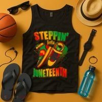 Steppin Into Juneteenth Sneaker Gym Shoes Celebrate Juneteenth Tank Top thumb 4