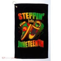 Steppin Into Juneteenth Sneaker Gym Shoes Celebrate Juneteenth Golf Towel thumb 0