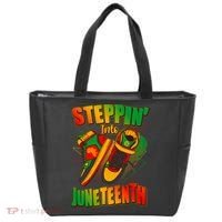 Steppin Into Juneteenth Sneaker Gym Shoes Celebrate Juneteenth Tote Bag thumb 0