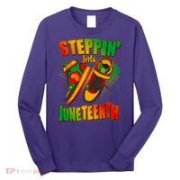 Steppin Into Juneteenth Sneaker Gym Shoes Celebrate Juneteenth Long Sleeve Shirt thumb 0