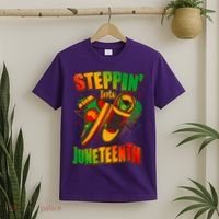 Steppin Into Juneteenth Sneaker Gym Shoes Celebrate Juneteenth T-Shirt thumb 2