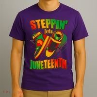 Steppin Into Juneteenth Sneaker Gym Shoes Celebrate Juneteenth T-Shirt thumb 3