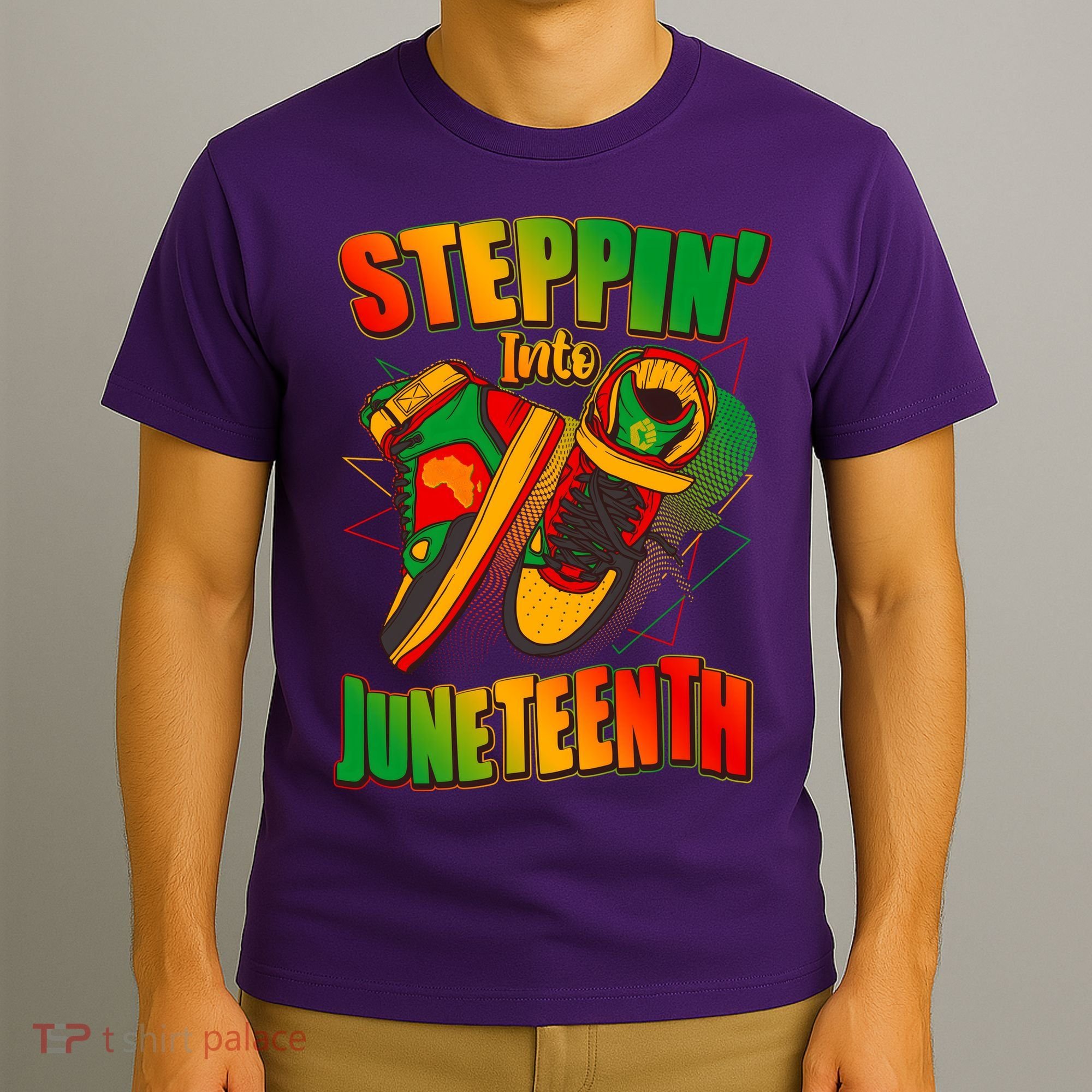 Steppin Into Juneteenth Sneaker Gym Shoes Celebrate Juneteenth T-Shirt