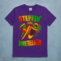 Steppin Into Juneteenth Sneaker Gym Shoes Celebrate Juneteenth T-Shirt thumb 5