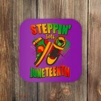 Steppin Into Juneteenth Sneaker Gym Shoes Celebrate Juneteenth Coaster thumb 0