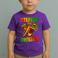 Steppin Into Juneteenth Sneaker Gym Shoes Celebrate Juneteenth Toddler T-Shirt thumb 2