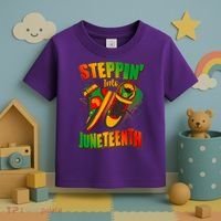 Steppin Into Juneteenth Sneaker Gym Shoes Celebrate Juneteenth Toddler T-Shirt thumb 3