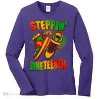 Steppin Into Juneteenth Sneaker Gym Shoes Celebrate Juneteenth Women's Long Sleeve Shirt thumb 0