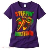 Steppin Into Juneteenth Sneaker Gym Shoes Celebrate Juneteenth Women's T-Shirt thumb 0