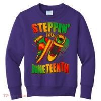 Steppin Into Juneteenth Sneaker Gym Shoes Celebrate Juneteenth Kids Sweatshirt thumb 0
