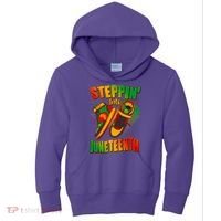 Steppin Into Juneteenth Sneaker Gym Shoes Celebrate Juneteenth Kids Hoodie thumb 0