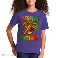 Steppin Into Juneteenth Sneaker Gym Shoes Celebrate Juneteenth Kids T-Shirt thumb 2