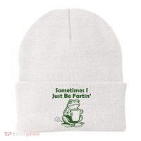 Sometimes I Just Be Fartin Funny Frog Beanie thumb 0