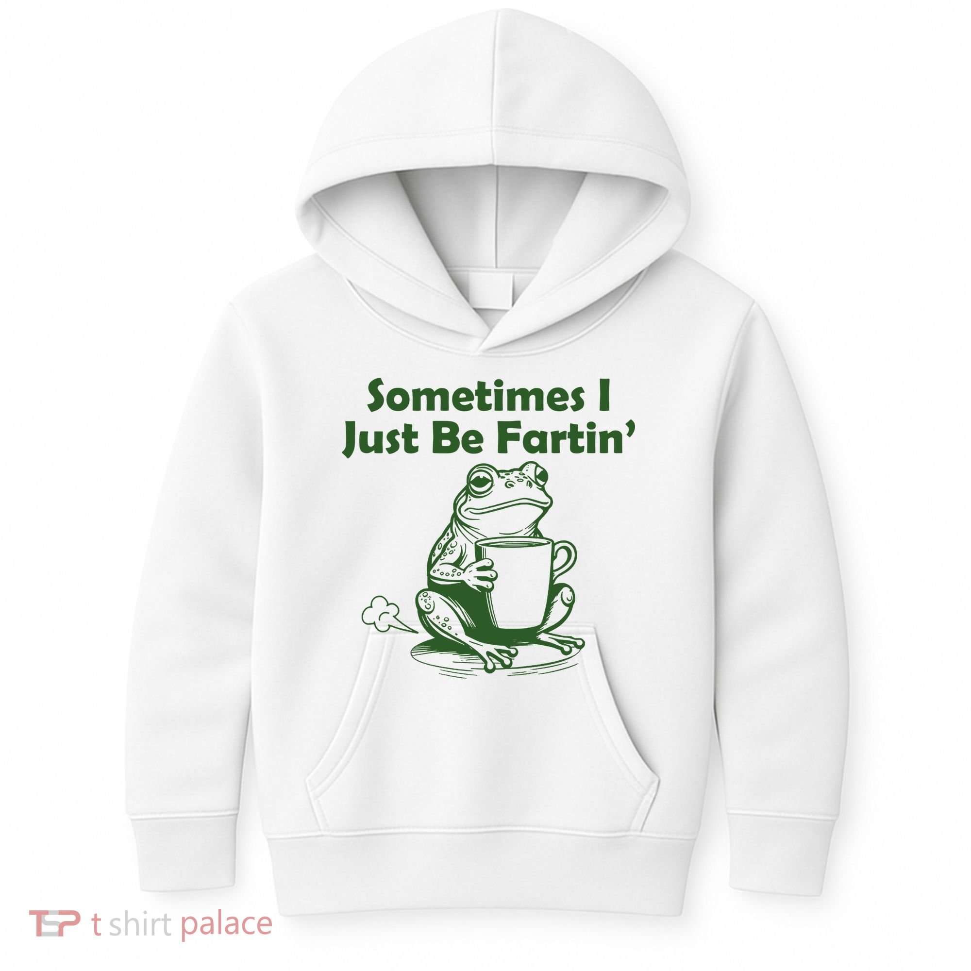 Sometimes I Just Be Fartin Funny Frog Kids Hoodie