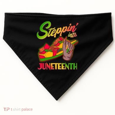 Steppin Into Juneteenth USA-Made Doggie Bandana