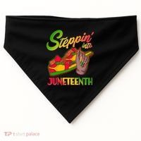 Steppin Into Juneteenth USA-Made Doggie Bandana thumb 0
