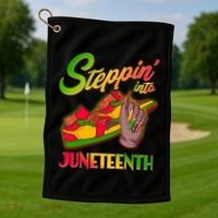 Steppin Into Juneteenth Golf Towel thumb 1