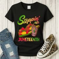 Steppin Into Juneteenth Women's T-Shirt thumb 3