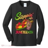 Steppin Into Juneteenth Kids Long Sleeve Shirt thumb 0