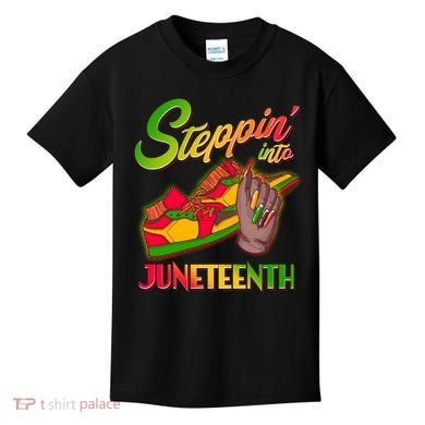 Steppin Into Juneteenth Kids T-Shirt