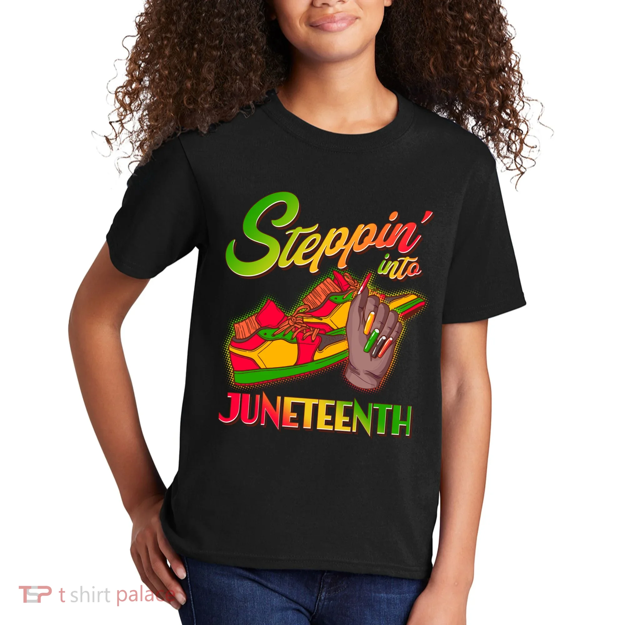 Steppin Into Juneteenth Kids T-Shirt