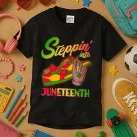 Steppin Into Juneteenth Kids T-Shirt thumb 3