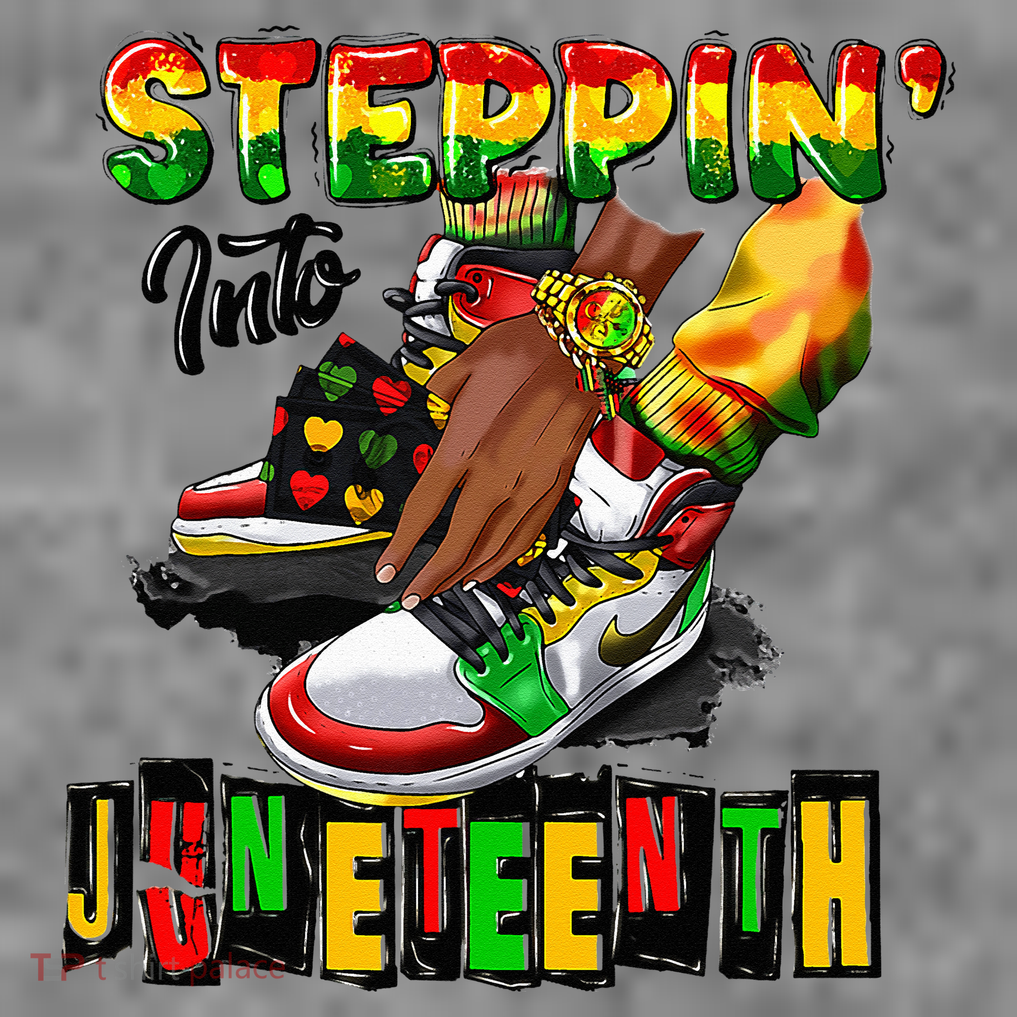 Stepping Into Juneteenth African American Black Shoes Toddler Hoodie