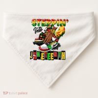Stepping Into Juneteenth African American Black Shoes USA-Made Doggie Bandana thumb 0