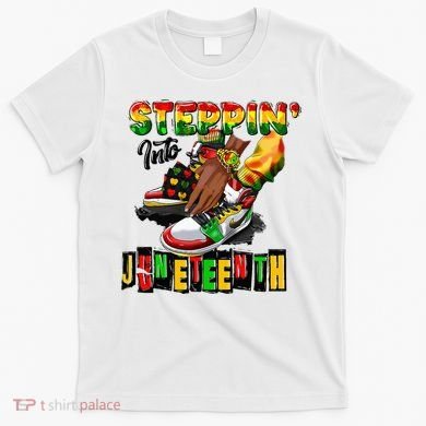 Stepping Into Juneteenth African American Black Shoes T-Shirt